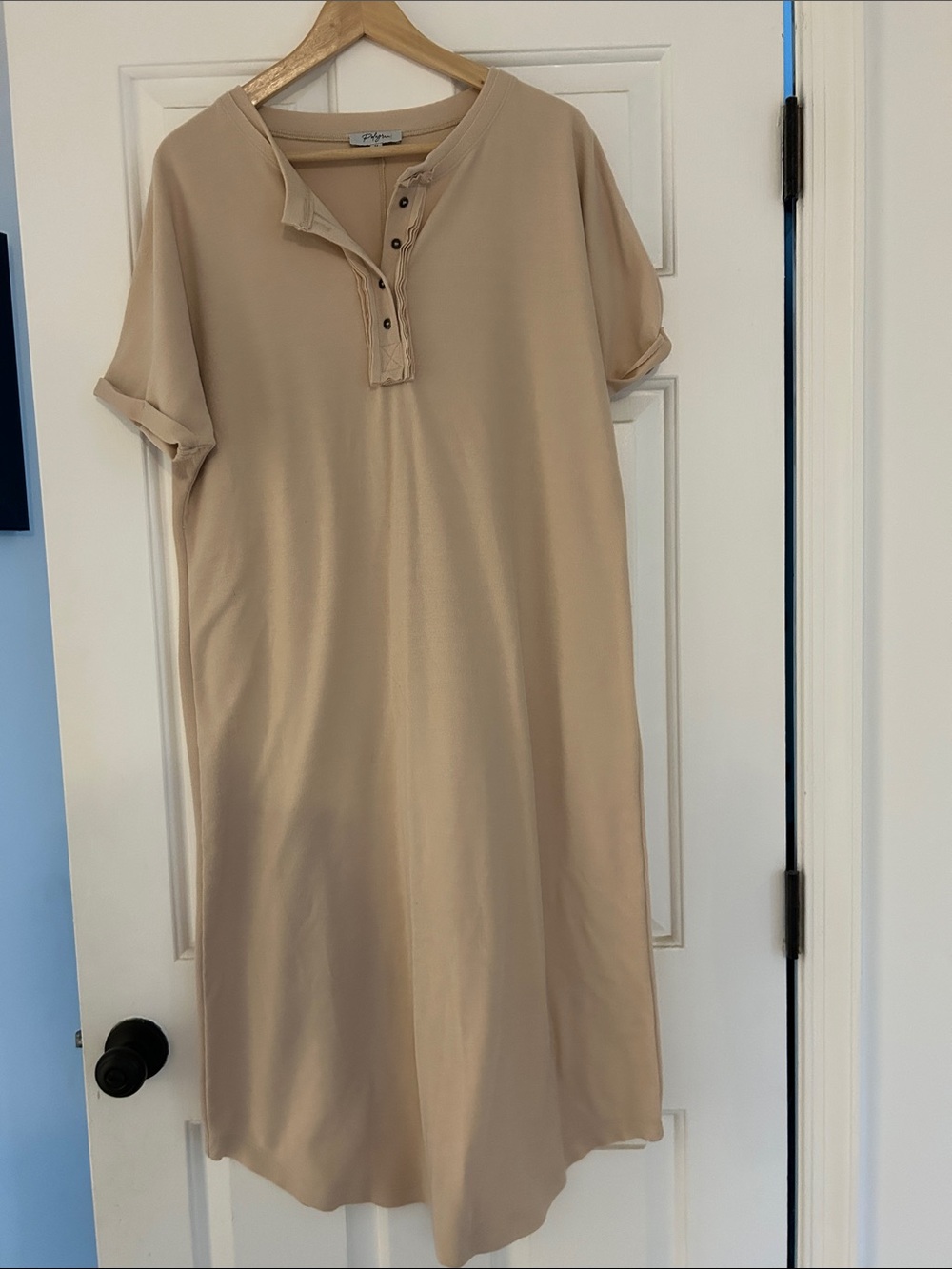 Polagram Beige Henley Midi Dress